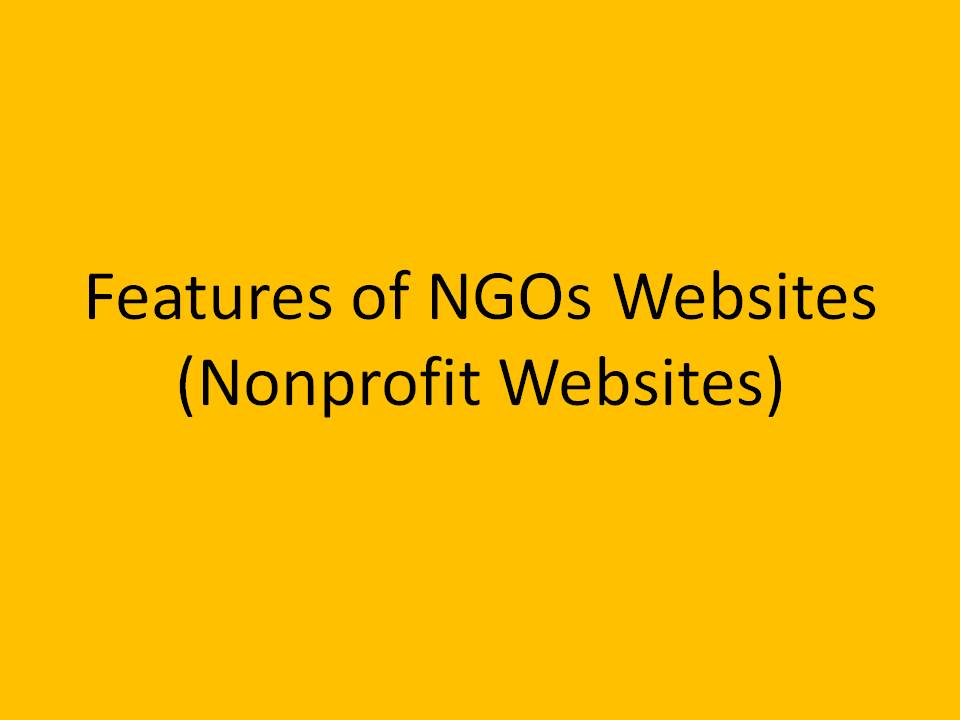Feauters of NGOs website